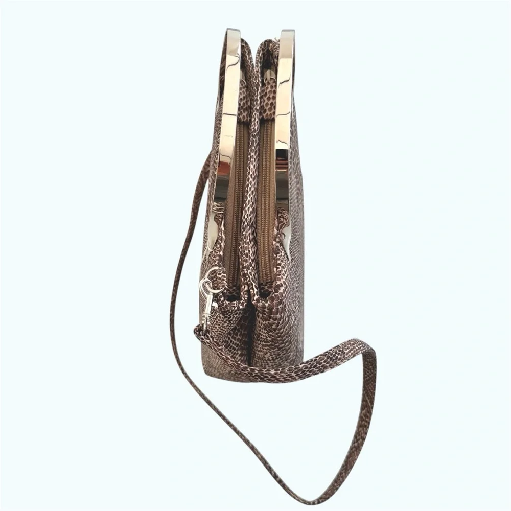 JC & CO Milano Small Snakeskin Print Bag with Crossbody Strap - Picture 4 of 8